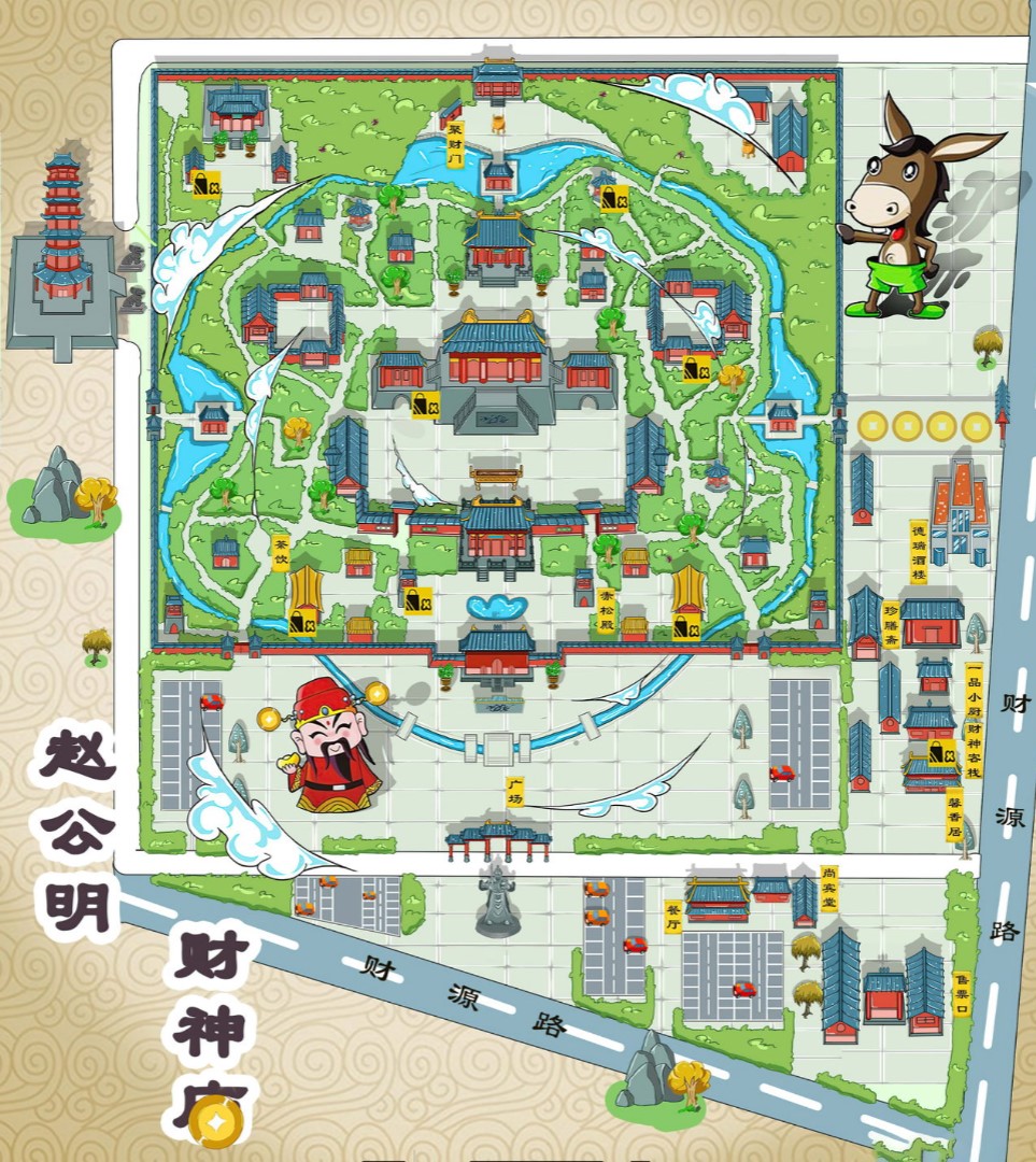 昭阳寺庙类手绘地图